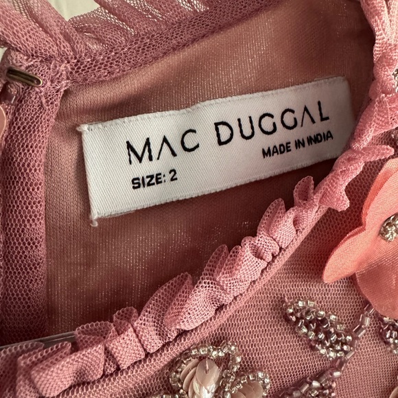 Mac Duggal Pink Embroidered Midi Dress - Picture 7 of 10